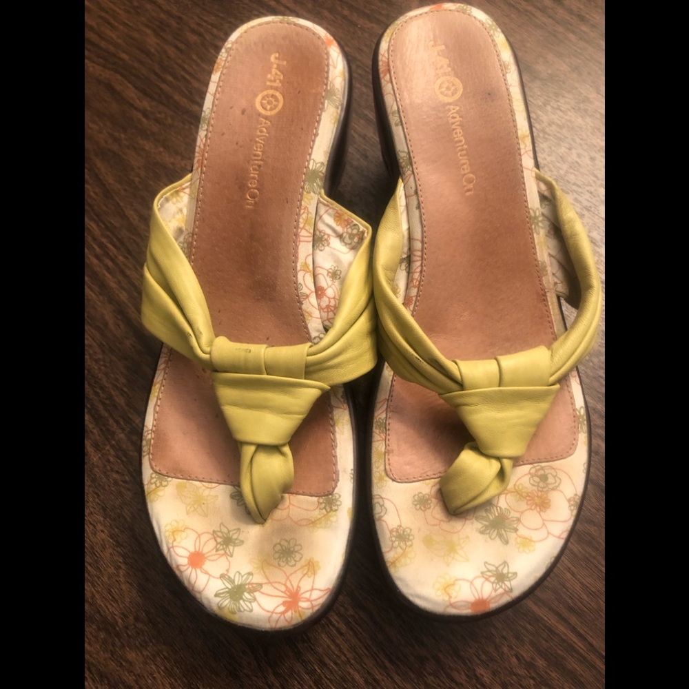 J-41 lime green sandals- size 8.5M